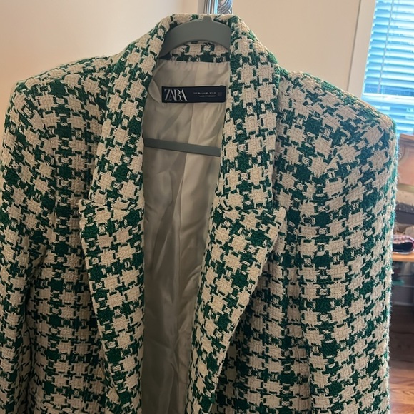 Zara Green and white blazer - Picture 2 of 6